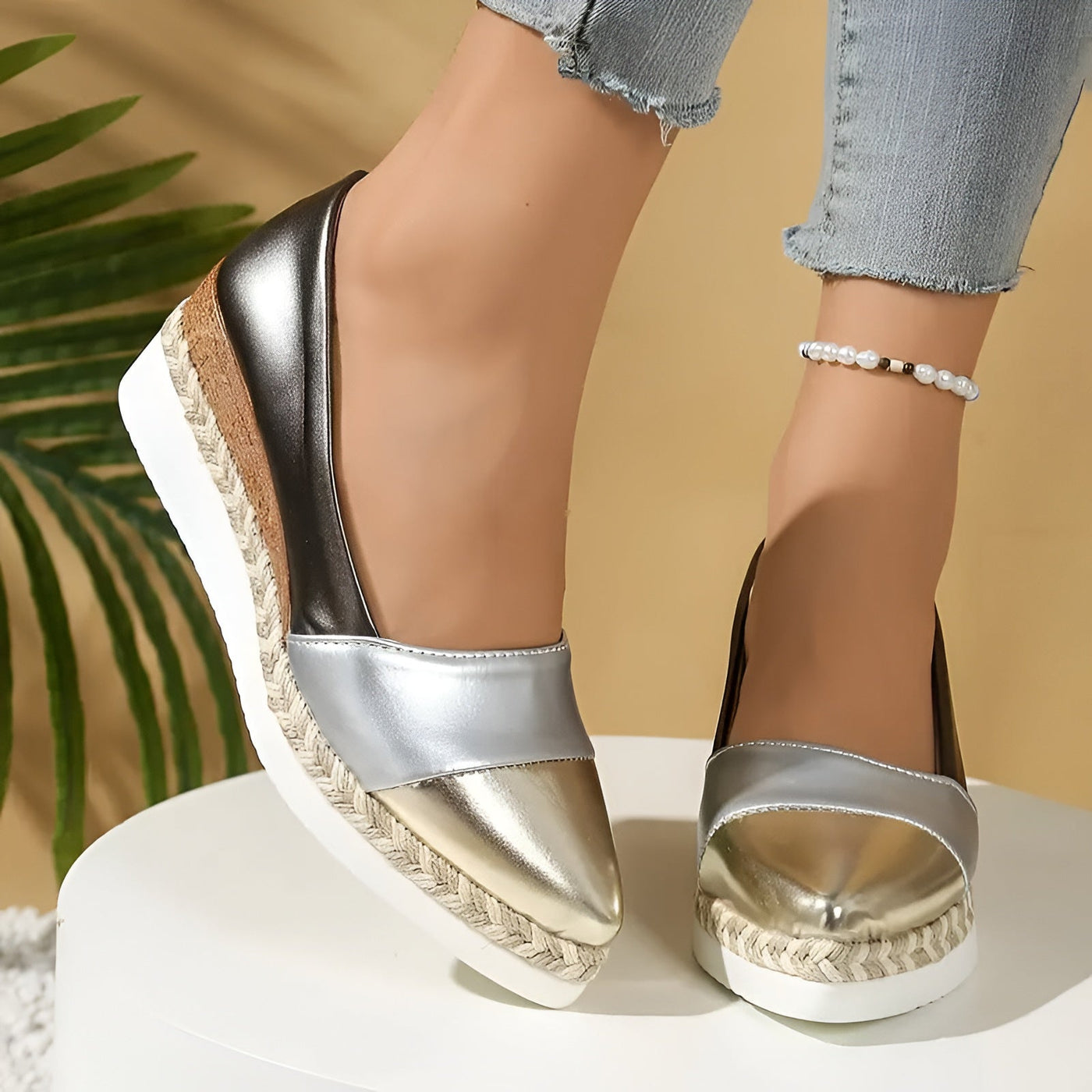 Cassie™ | Elegante Metallic Kile-Espadriller