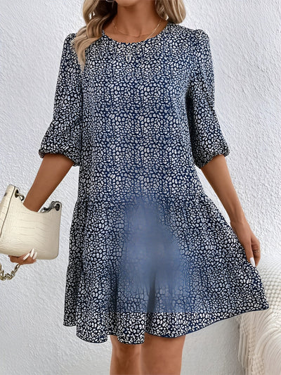 Ines | Blomstret Fit-and-Flare Kjole