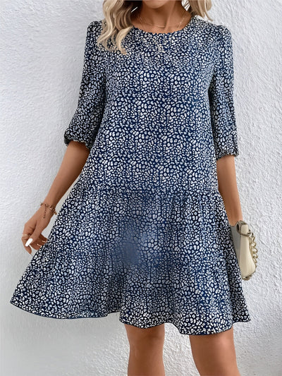 Ines | Blomstret Fit-and-Flare Kjole